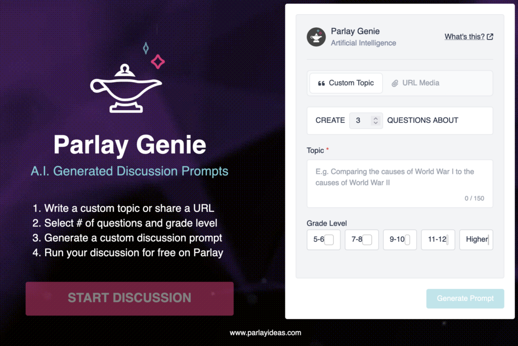 Screnshot of Parlay Genie tool