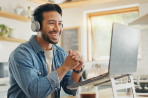 webinar with conversation in a kitchen